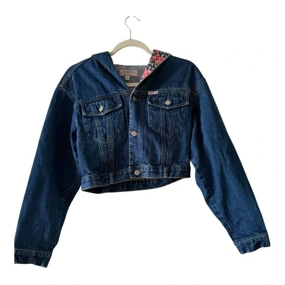 Vintage GUESS Jeans by Georges Marciano Cropped Denim Jacket Size Small - Picture 2 of 6